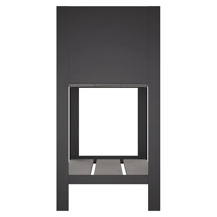Upyard Hochbeet Modernbox hoch - 78 x 36 x 72 cm, Holz, Grau - Dunkelgrauer Kaminrahmen mit hellen Holzlamellen.