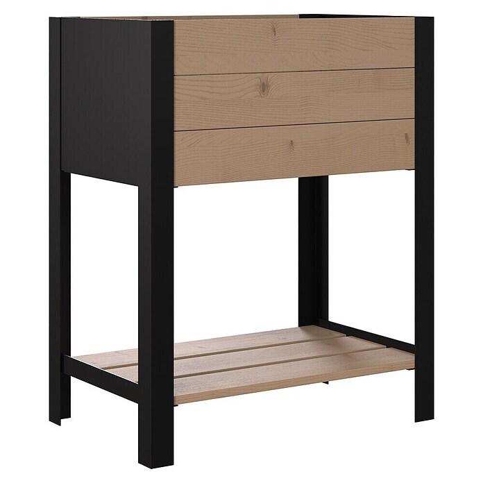 Upyard Hochbeet Modernbox hoch (58 x 36 x 72 cm, Holz, Braun/Schwarz) | BAUHAUS