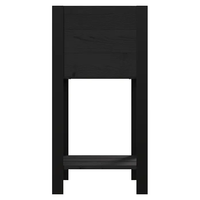 Upyard Hochbeet Modernbox hoch - 36 x 36 x 72 cm, Holz, Schwarz - Schwarzer Nachttisch aus Holz mit Ablagefach und unterer Ablage.