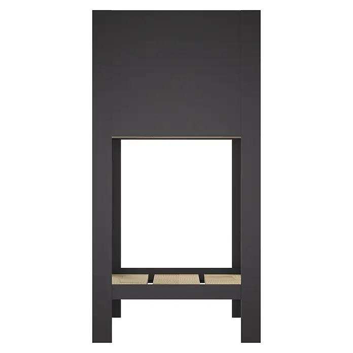 Upyard Huerto Modernbox alto - 36 x 36 x 72 cm, Madera, Natural - Base de cama de marco abierto gris oscuro con listones de madera clara.
