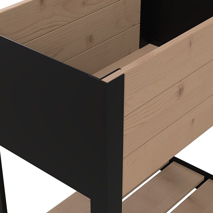 Upyard Hochbeet Modernbox hoch (58 x 36 x 72 cm, Holz, Braun/Schwarz) | BAUHAUS