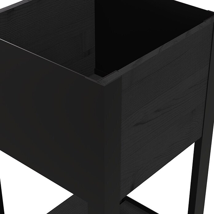 Upyard Hochbeet Modernbox hoch (36 x 36 x 72 cm, Holz, Schwarz) | BAUHAUS