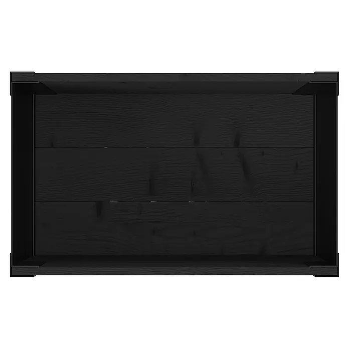 Upyard Hochbeet Hoch - 58 x 36 x 72 cm, Holz, Schwarz - Schwarze Holzkiste, Draufsicht.