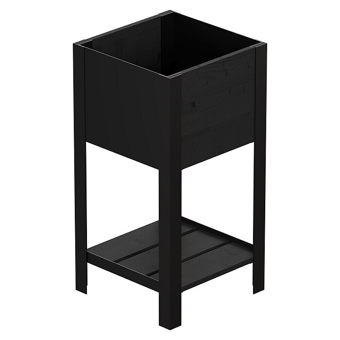 Upyard Hochbeet Modernbox hoch (36 x 36 x 72 cm, Holz, Schwarz) | BAUHAUS