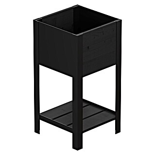 Upyard Hochbeet Modernbox hoch (36 x 36 x 72 cm, Holz, Schwarz)