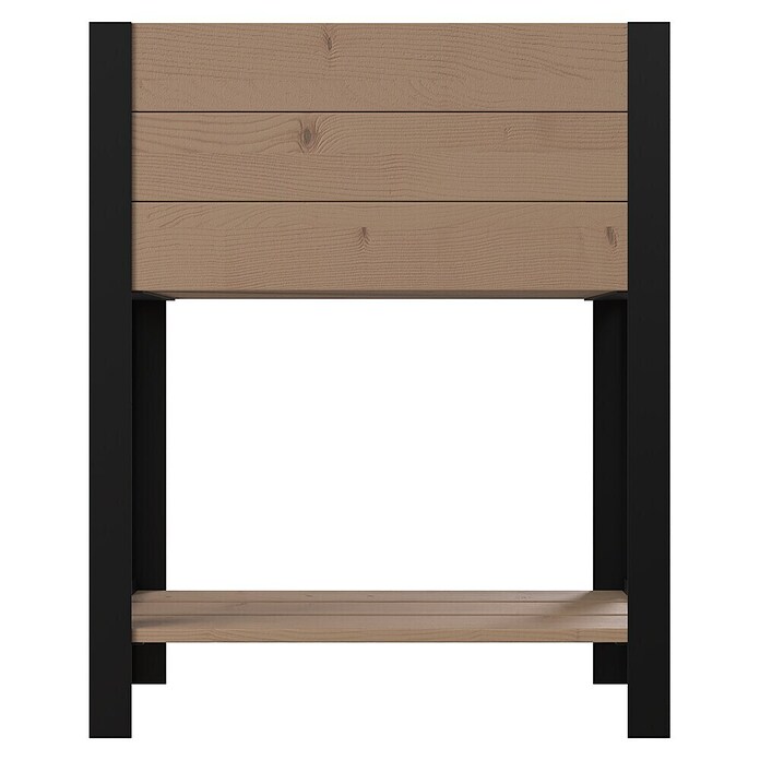 Upyard Hochbeet Modernbox hoch (58 x 36 x 72 cm, Holz, Braun/Schwarz) | BAUHAUS