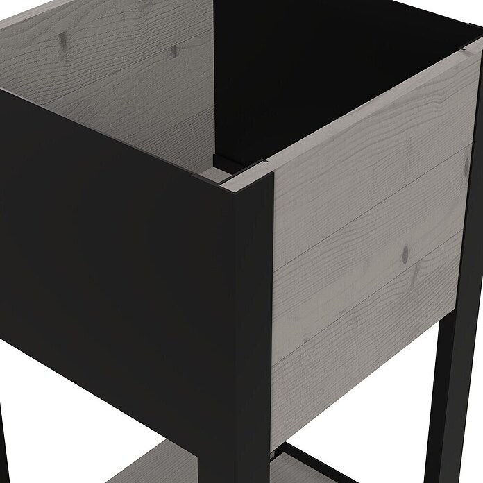 Upyard Hochbeet Modernbox hoch (36 x 36 x 72 cm, Holz, Grau) | BAUHAUS