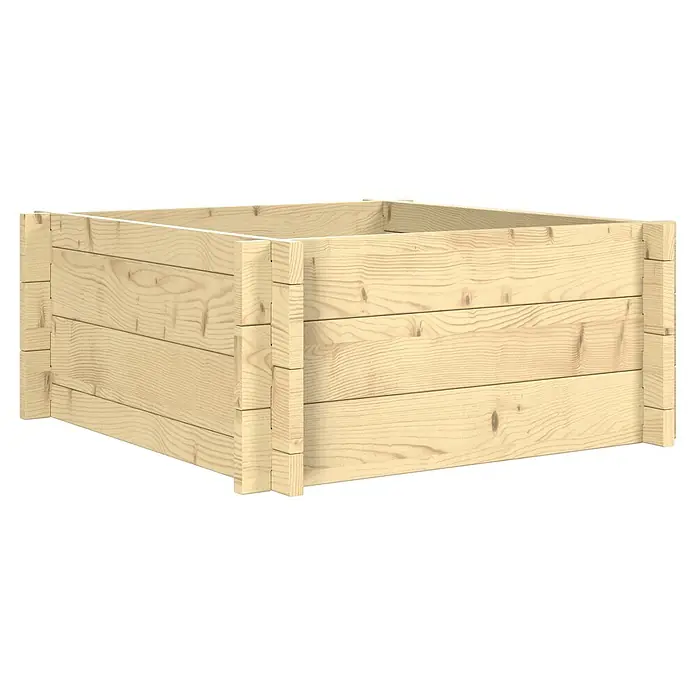 Upyard Hochbeet Multibox - L x B x H: 59 x 59 x 29,5 cm, Holz, Natur - Helles Hochbeet aus naturbelassenen Holzbrettern.