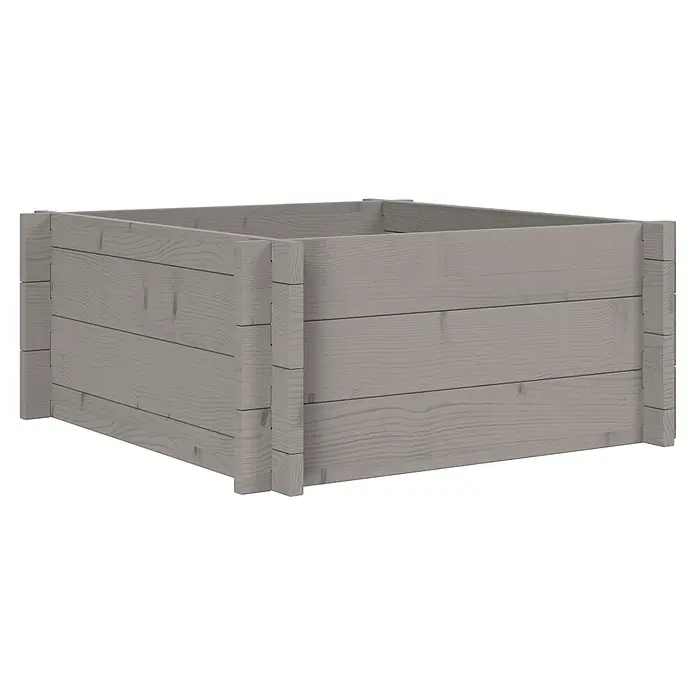 Upyard Hochbeet Multibox - L x B x H: 59 x 59 x 29,5 cm, Holz, Grau - Graues Hochbeet aus Holz mit ineinandergreifenden Ecken.
