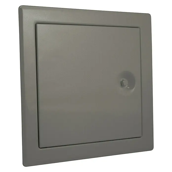 Probau Revisionstür - 15 x 15 cm, Grau, Beschichtet - Graue quadratische Revisionsklappe mit Drehverschluss für einfachen Zugang zu Installationen und Leitungen.