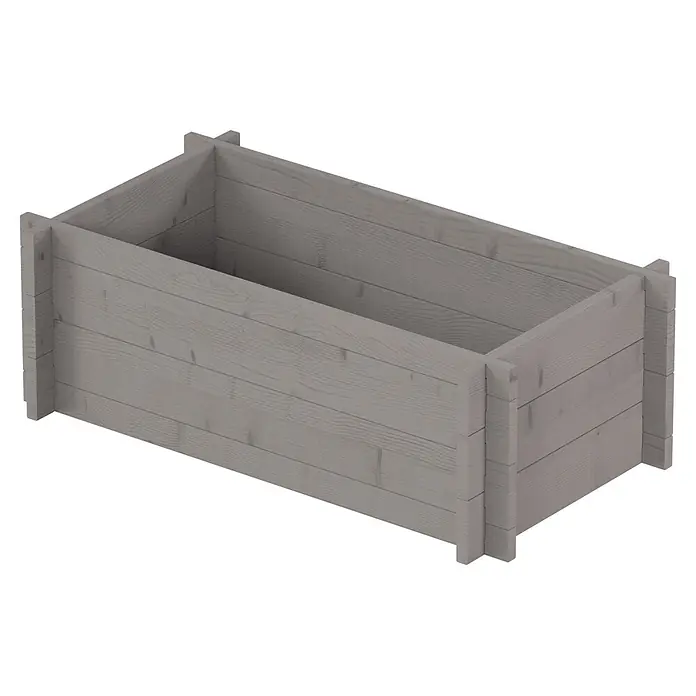 Upyard Hochbeet Multibox - L x B x H: 79 x 39,5 x 29,5 cm, Holz, Grau - Graues Holzhochbeet oder Blumenkasten, gefertigt aus horizontalen Brettern und vertikalen Eckpfosten.
