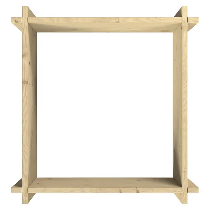 Upyard Hochbeet Multibox - L x B x H: 59 x 59 x 29,5 cm, Holz, Natur - Quadratisches Regalgestell aus Naturholz.