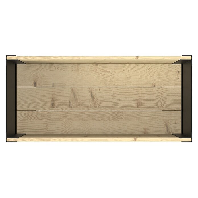Upyard Hochbeet Modernbox hoch (78 x 36 x 72 cm, Holz, Natur/Schwarz) | BAUHAUS