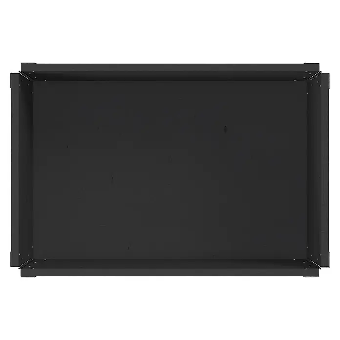 Upyard Kräuterkasten mit Rollen - Schwarz, 60 x 40 x 19,5 cm - Offene dunkelgraue Holzkiste mit Metallecken.