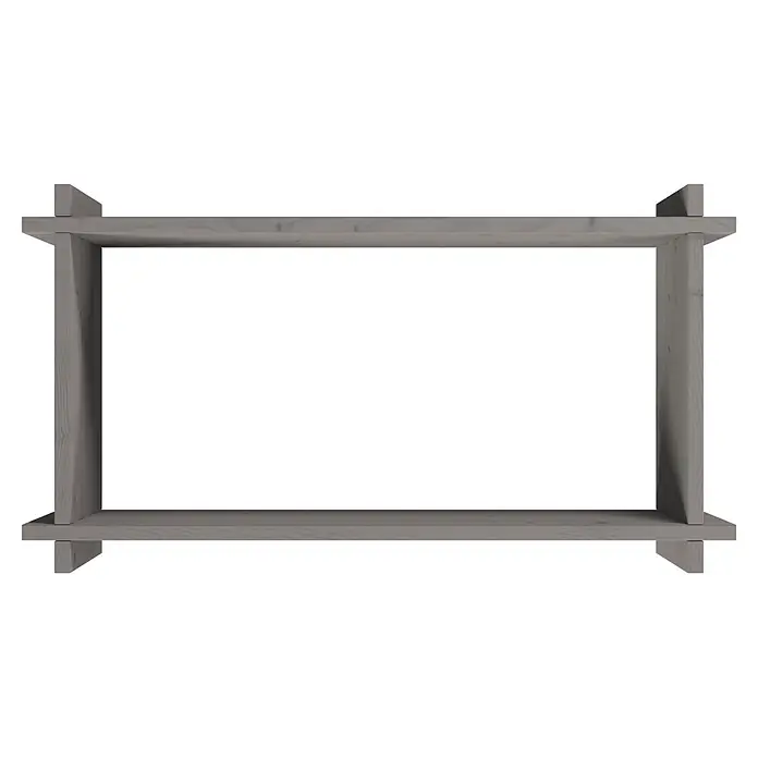 Upyard Hochbeet Multibox - L x B x H: 79 x 39,5 x 29,5 cm, Holz, Grau - Minimalistisches hellgraues Holzregal oder Displayrahmen.