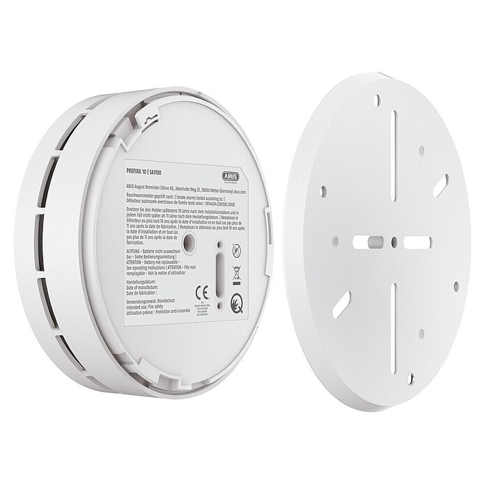 Abus Rauchwarnmelder PREFIRA 10 (Batterielaufzeit: 10 Jahre, Alarmsignal: 85 dB, 1 Stk.) | BAUHAUS