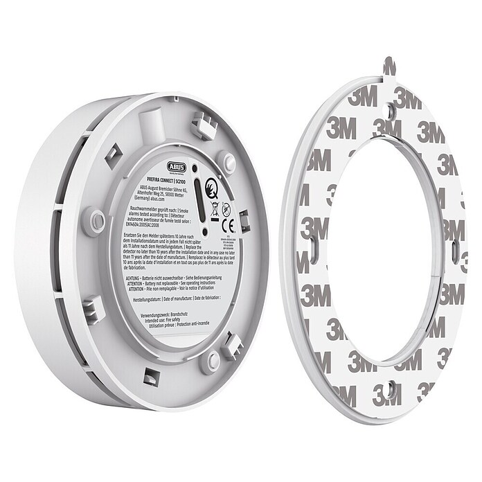 Abus Rauchwarnmelder PREFIRA CONNECT (Batterielaufzeit: 10 Jahre, Alarmsignal: 85 dB, 1 Stk.) | BAUHAUS