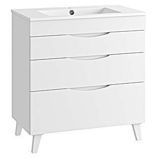 Mueble de lavabo Turia (L x An x Al: 45 x 80 x 85 cm, Blanco brillo)