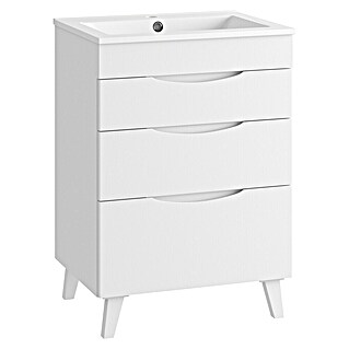 Mueble de lavabo Turia (L x An x Al: 45 x 60 x 85 cm, Blanco brillo)