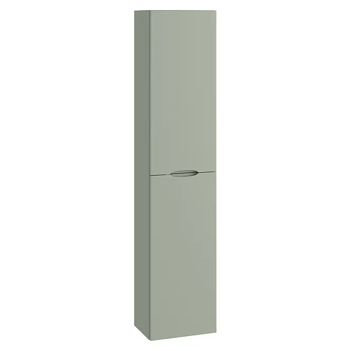 Armario colgante de baño de baño Turia - L x An x Al: 25 x 35 x 160 cm, Verde atlántico - Frigorífico-congelador alto gris claro con tirador horizontal integrado.