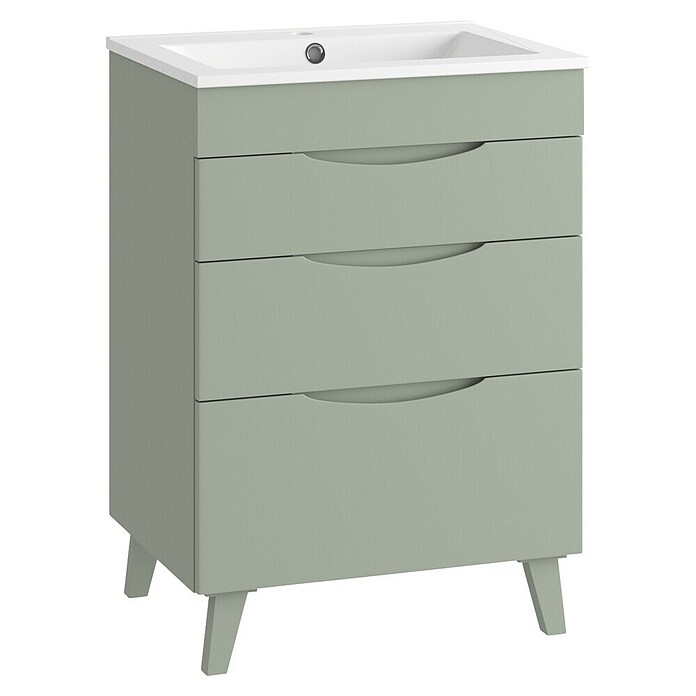 Mueble de lavabo Turia (L x An x Al: 45 x 60 x 85 cm, Verde atlántico) | BAUHAUS