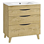 Mueble de lavabo Turia (L x An x Al: 45 x 80 x 85 cm, Nogal y negro) | BAUHAUS