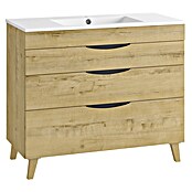 Mueble de lavabo Turia (L x An x Al: 45 x 100 x 85 cm, Nogal y negro) | BAUHAUS