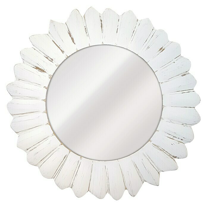 Espejo redondo Sorolla 1  (Diámetro: 80 cm, Blanco/Marrón)