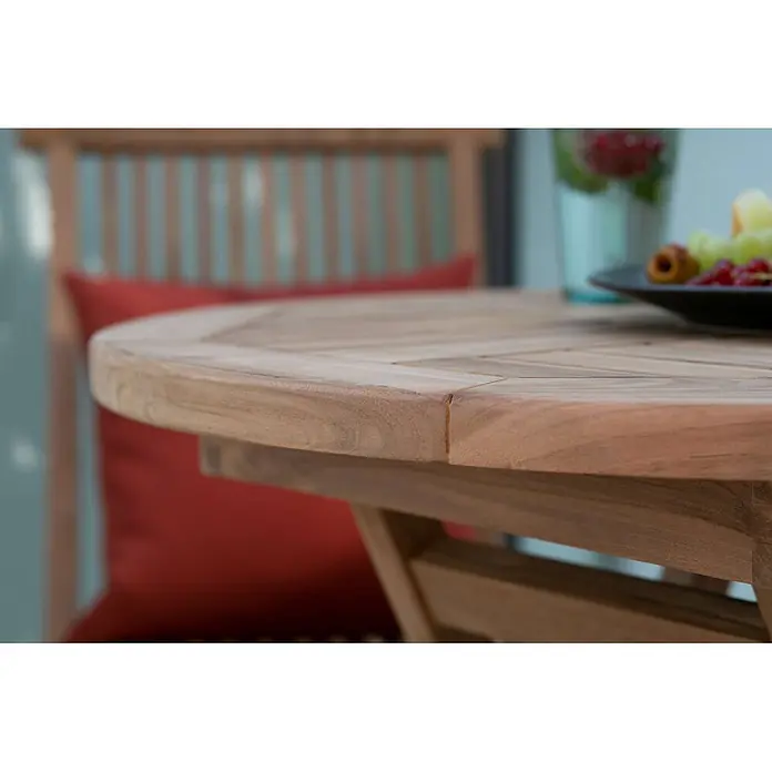 Bene Living Gartentisch Sutton - L x B x H: 70 x 70 x 75 cm, Ø x H: 70 x 75 cm, Teakholz, Rund, Braun
