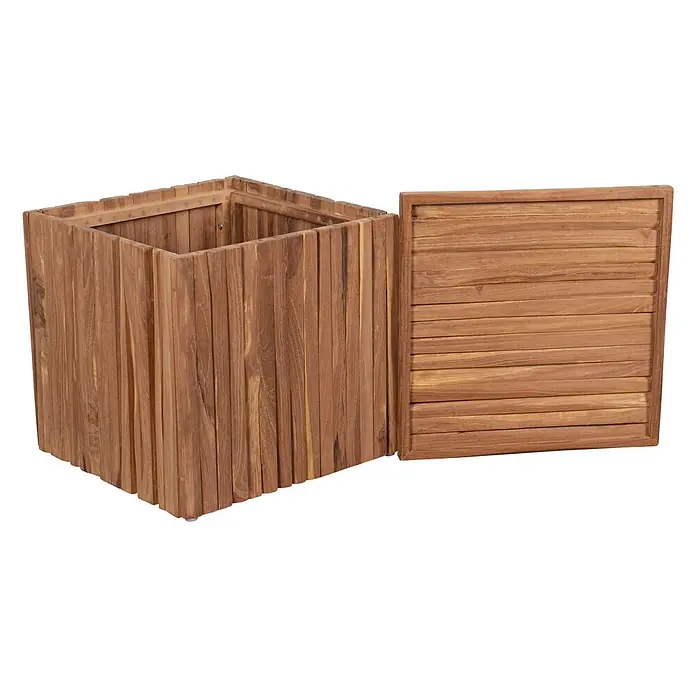 Bene Living Gartenhocker Oxford - Teakholz, Natur, B x T x H: 45 x 50 x 45 cm