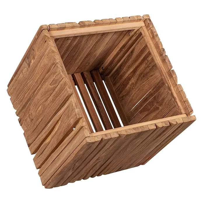 Bene Living Gartenhocker Oxford - Teakholz, Natur, B x T x H: 45 x 50 x 45 cm