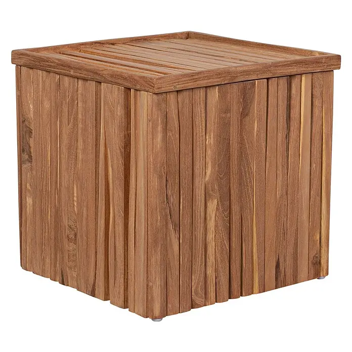 Bene Living Gartenhocker Oxford - Teakholz, Natur, B x T x H: 45 x 50 x 45 cm