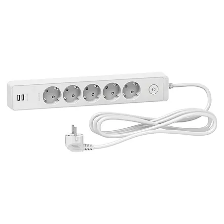 Schneider Electric  Base de enchufe múltiple con USB