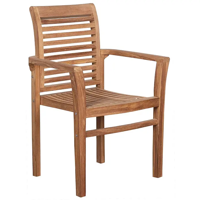 Bene Living Gartenstuhl - Teakholz, Stapelbar, natur, B x T x H: 65 x 49 x 89 cm