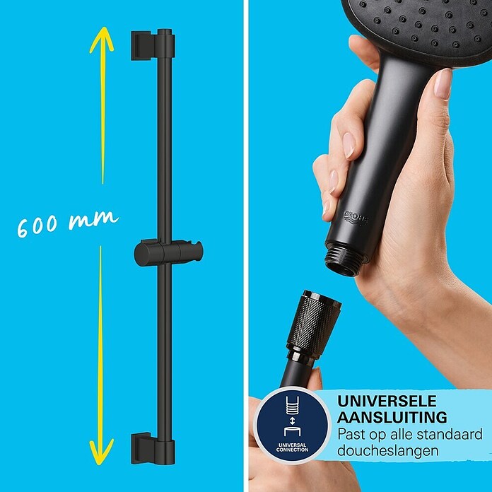 Grohe QuickFix Vitalio Start Doucheset met handdouche (Gatafstand: 47 cm - 62 cm, Aantal straalsoorten: 2 st.) | BAUHAUS
