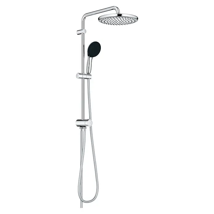 Grohe Conjunto de ducha - Distancia entre orificios: 62 cm, Tipos de chorro: Rain, SmartRain, Jet, Cromo - Sistema de ducha cromado con rociador y ducha de mano.