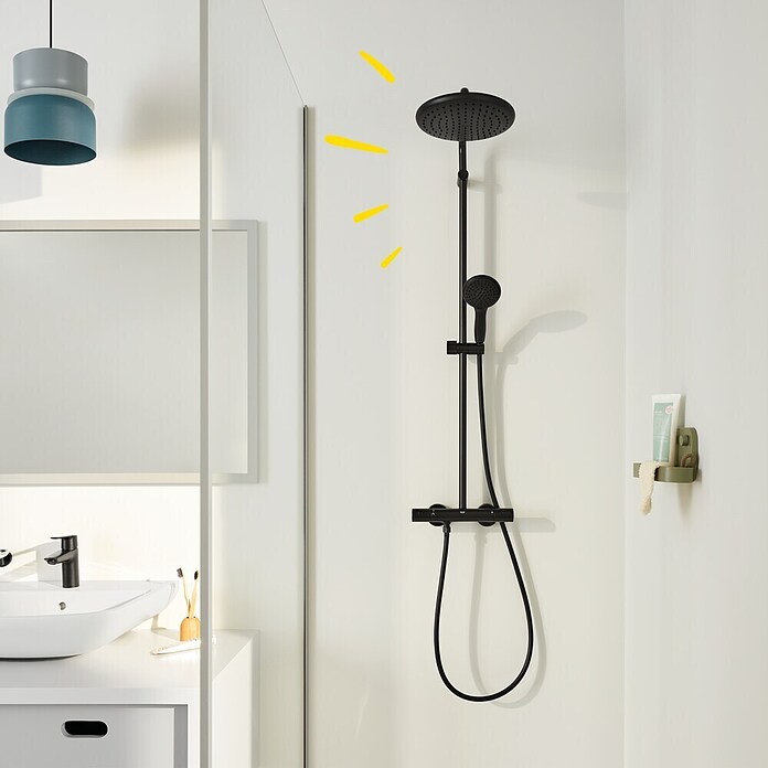 Grohe Vitalio Start Duschsystem 250 (Höhe: 101,6 cm, Anzahl Strahlarten: 2 Stk., Schwarz) | BAUHAUS
