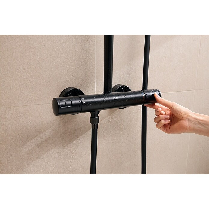Grohe Vitalio Start Douchesysteem (Hoogte: 101,6 cm, Aantal straalsoorten: 2 st., Zwart) | BAUHAUS