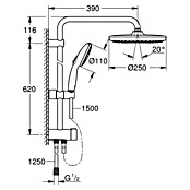 Grohe Doucheset Vitalio 250 Start (Zwart) | BAUHAUS