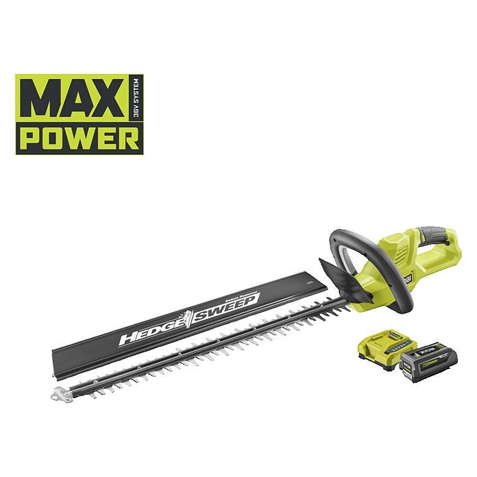 Ryobi Akumulatorske škare za živicu RY36HT60A  (36 V, Litij-ionska, 1 baterija, Duljina reza: 60 cm) | BAUHAUS