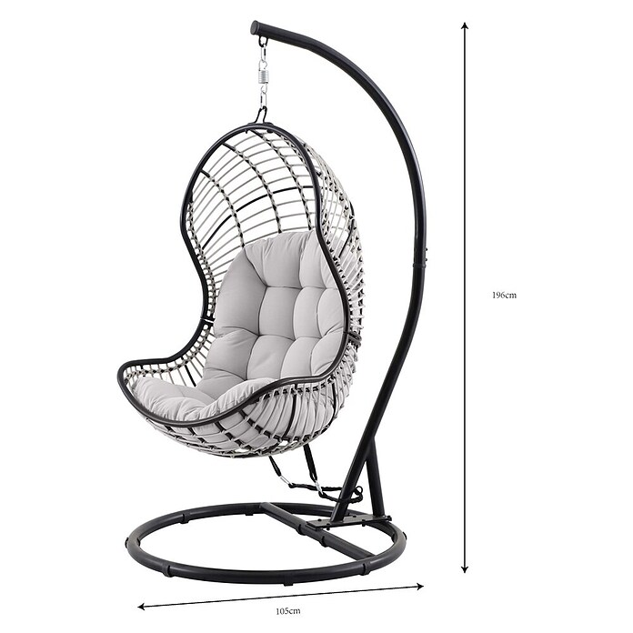 Sunfun Hamaca colgante Cozumel (Acero, Antracita, Altura: 196 cm) | BAUHAUS