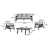 Sunfun Conjunto de muebles Keira (4 pzs., Aluminio, Antracita) | BAUHAUS