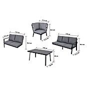 Conjunto de muebles Freya (3 pzs., Aluminio, Antracita) | BAUHAUS