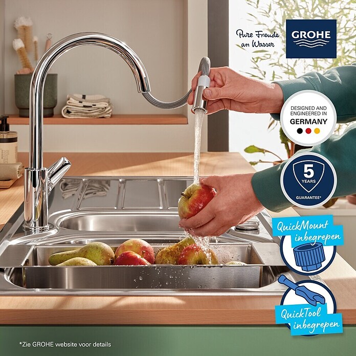Grohe Keukenkraan Start Edge (Chroom, Glanzend) | BAUHAUS