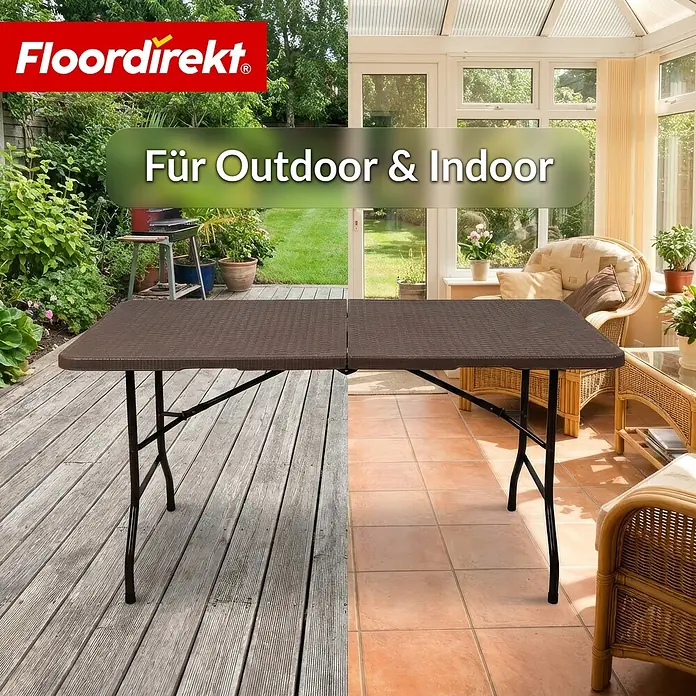 Floordirekt Gartentisch Miyako - L x B x H: 183 x 75 x 74 cm, HDPE, Rechteck, Braun