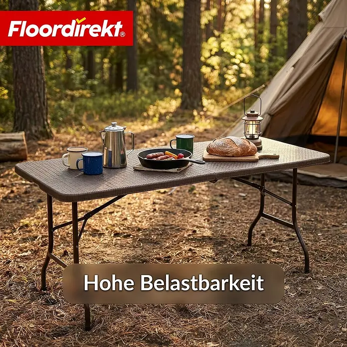 Floordirekt Gartentisch Miyako - L x B x H: 183 x 75 x 74 cm, HDPE, Rechteck, Braun