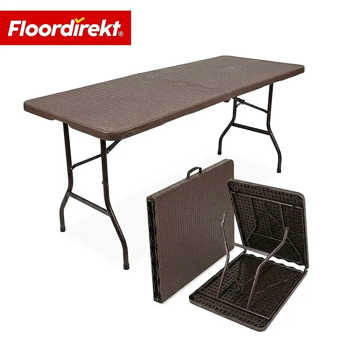 Floordirekt Gartentisch Miyako - L x B x H: 183 x 75 x 74 cm, HDPE, Rechteck, Braun