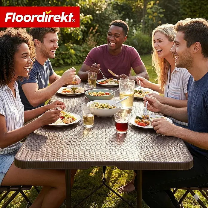 Floordirekt Gartentisch Miyako - L x B x H: 183 x 75 x 74 cm, HDPE, Rechteck, Braun
