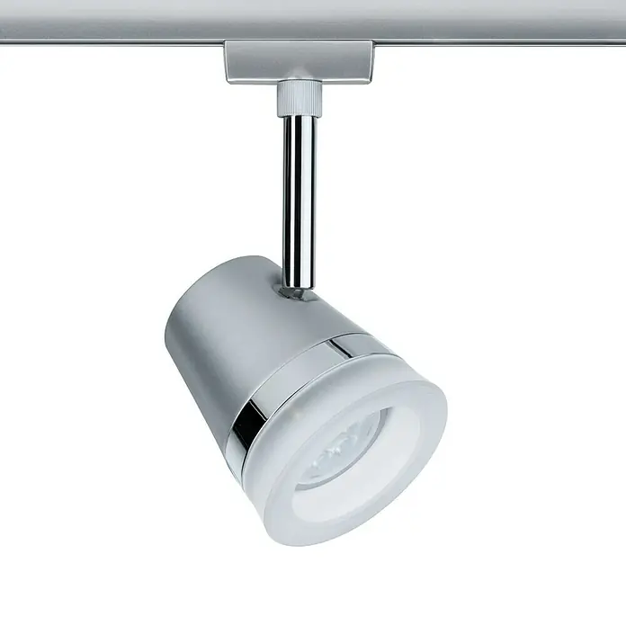 Paulmann URail Spot Cone - Ø x H: 8,5 x 18 cm, GU10, Ohne Leuchtmittel, Chrom - Modernes silbernes LED-Schienenspot, ideal für flexible Beleuchtungslösungen in jedem Raum.