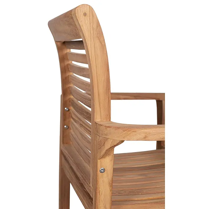 Bene Living Gartenstuhl - Teakholz, Stapelbar, natur, B x T x H: 65 x 49 x 89 cm
